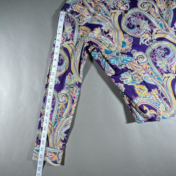 NWT Jones New York Multi Color Paisley Design Blouse Size PS - Picture 7 of 14